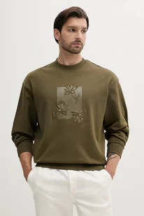 BOSS bluza bawełniana męska kolor zielony z nadrukiem 50537683 - Bluzy męskie - miniaturka - grafika 1