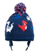 Czapki damskie - Czapka Zimowa Dziecięca Dinozaury Wiązana 38-40 - miniaturka - grafika 1