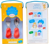 Sztućce dla dzieci - Zestaw Widelec I Łyżka Etap 2 Orange 1-3 Lat Nana'S Manners - miniaturka - grafika 1