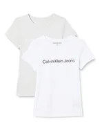 Koszulki i topy damskie - Calvin Klein Jeans Koszulka damska, Szary/jasny biały, XS - miniaturka - grafika 1