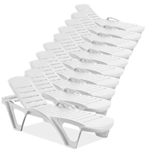 10x Leżak MONOBLOCK White - Focus Garden - Leżaki ogrodowe - miniaturka - grafika 1
