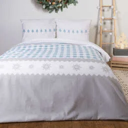 Darymex Pościel flanelowa 220x200 Świąteczna miętowa szara śnieżynki 31496/2 Flanela 3 - Pościel - miniaturka - grafika 1
