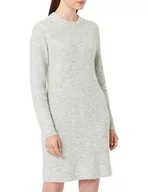 Sukienki - PIECES Damska sukienka PCELLEN LS O-Neck Knit Dress NOOS BC, Light Grey Melange, M - miniaturka - grafika 1