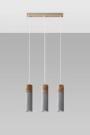 Lampy sufitowe - Sollux Lighting Lampa wisząca ZANE 3 szara - miniaturka - grafika 1