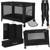 Łóżeczka i kojce - Łóżeczko dziecięce turystyczne składane materac 2 koła torba Lionelo Amelie - miniaturka - grafika 1