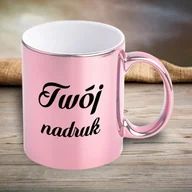 Kubki - Kubek platerowany z Twoim nadrukiem - różowy - miniaturka - grafika 1