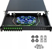 Akcesoria do szaf serwerowych - PRZEŁĄCZNICA ŚWIATŁOWODOWA TFDP-19-1U-24D-SC-B STALFLEX - miniaturka - grafika 1