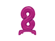 Balony i akcesoria - Balon foliowy stojący cyfra 8 różowy - 76 cm - 1szt. - miniaturka - grafika 1