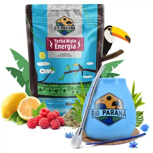 Zestaw Yerba Mate Rio Parana Energia 500g Tykwa + Bombilla - Yerba Mate - miniaturka - grafika 1