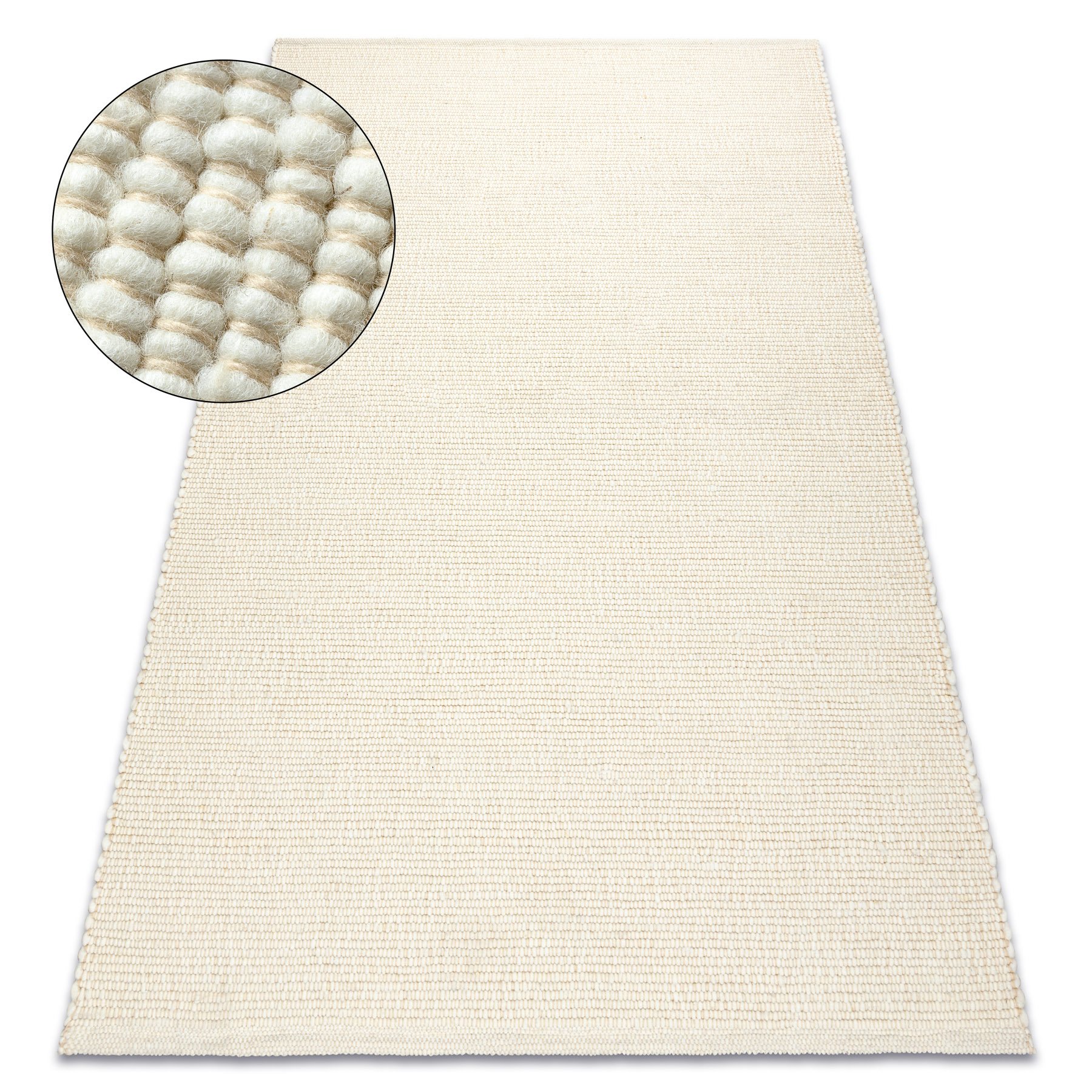 Dywan NEPAL 2100 natural, krem - wełniany, dwustronny, naturalny beżowy 60x100 cm