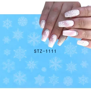 Naklejki na paznokcie świąteczne śnieżynki - Ozdoby bożonarodzeniowe - miniaturka - grafika 1