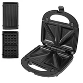 Opiekacze - Hoffen 850 W 3w1 z wymiennymi płytkami, czarny - miniaturka - grafika 1