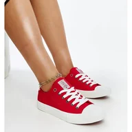 Trampki damskie - Czerwone damskie trampki Cross Jeans - miniaturka - grafika 1