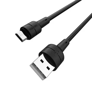 Borofone Silicone - kabel połączeniowy USB do microUSB 1m (czarny) - Kable USB - miniaturka - grafika 1