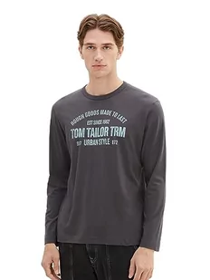 TOM TAILOR Koszulka męska z długim rękawem, 10899 - Tarmac Grey, M - Koszulki męskie - miniaturka - grafika 1