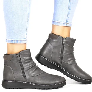 DAMSKIE BOTKI ZA KOSTKĘ VINCEZA 87725 SZARE - Botki damskie - miniaturka - grafika 1