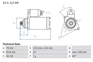 BOSCH Rozrusznik 0 986 025 110 - Rozruszniki - miniaturka - grafika 1