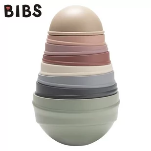 Bibs Wobbly Tower Pastel Rainbow Wieża Dwustronna Wielofunkcyjna Z Grzechotką - Zabawki sensoryczne - miniaturka - grafika 1