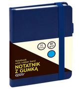 Notesy i bloczki - Grand Ateneum Notatnik A6/80K kratka z gumką granatowy - miniaturka - grafika 1