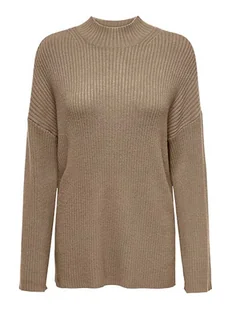 ONLY Sweter w kolorze jasnobrązowym - Swetry damskie - miniaturka - grafika 1