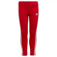 Odzież sportowa dziecięca - Legginsy dla dzieci adidas Essentials 3-Stripes czerwone HF1898 ROZMIAR 128cm - miniaturka - grafika 1