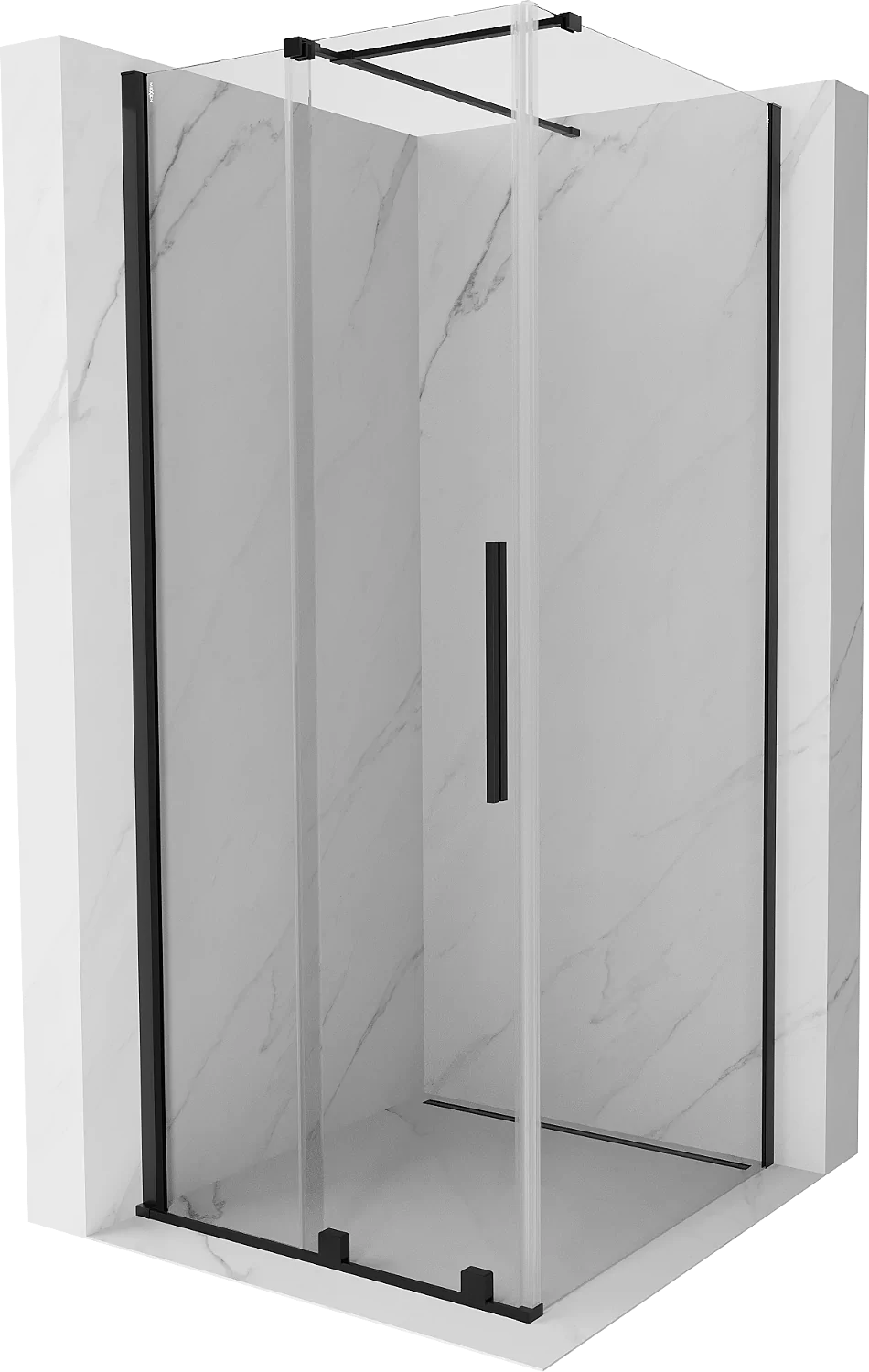 Mexen Velar kabina prysznicowa rozsuwana 120x120 cm, transparent, czarna - 871-120-120-01-70