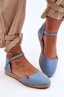 Espadryle damskie - Damskie Espadryle Na Platformie Big Star FF274532 Niebieskie 39 - miniaturka - grafika 1