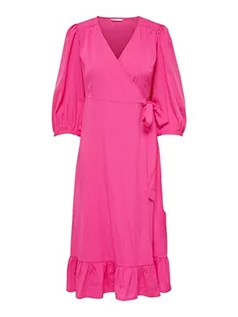 Sukienki - ONLY Damska sukienka midi, fuksja, purpurowy, S - grafika 1