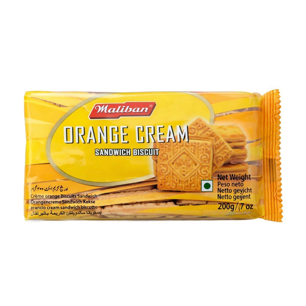 Herbatniki sandwich Maliban Orange Cream 200g - pomarańczowy krem