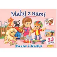 Książki edukacyjne - Budek Mariola Maluj z nami - Zosia i Kuba + 32 naklejki - miniaturka - grafika 1