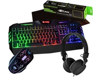 Zestawy myszka + klawiatura - Klawiatura gamingowa podświetlana dla graczy FURY SPITFIRE + mata + mysz + słuchawki - miniaturka - grafika 1