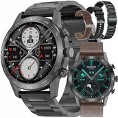 Smartwatch - Smartwatch męski z funkcją rozmów ciśnienie puls polskie menu kardio / trzy paski - JG Smart DT70 - miniaturka - grafika 1
