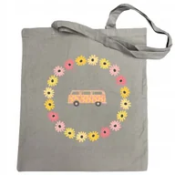 Torby i wózki na zakupy - Torba na zakupy kolorowy nadruk KWIATY Van Retro - miniaturka - grafika 1