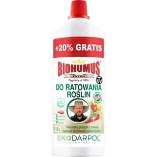 Nawóz BIOHUMUS EXTRA SOS do ratowania roś lin 1 l + 20% gratis Ekodarpol - Nawozy ogrodnicze - miniaturka - grafika 1