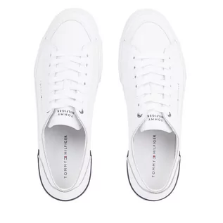 Półbuty męskie - Sneakersy Tommy Hilfiger Corporate Vulc Leather FM0FM04953 White YBS - grafika 1