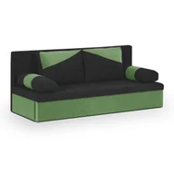 Sofy i kanapy - Kanapa 3 os z funkcją spania POLO czarna/zielona - miniaturka - grafika 1