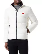 Kurtki męskie - HUGO Męska kurtka puchowa Balto2241 Slim Fit z czerwoną etykietą logo, Natural108., XL - miniaturka - grafika 1