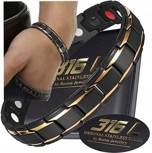 Czarna Zdrowotna Bransoleta Bransoletka Męska Magnetyczna Mocna Oryginał - Bransolety męskie Czarna Zdrowotna Bransoleta Bransoletka Męska Magnetyczna Mocna Oryginał - Bransolety męskie - miniaturka - grafika 1