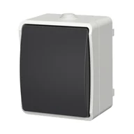 Wyłączniki światła i elektryczne - Łącznik uniwersalny Aqua Plus IP54 szary - miniaturka - grafika 1