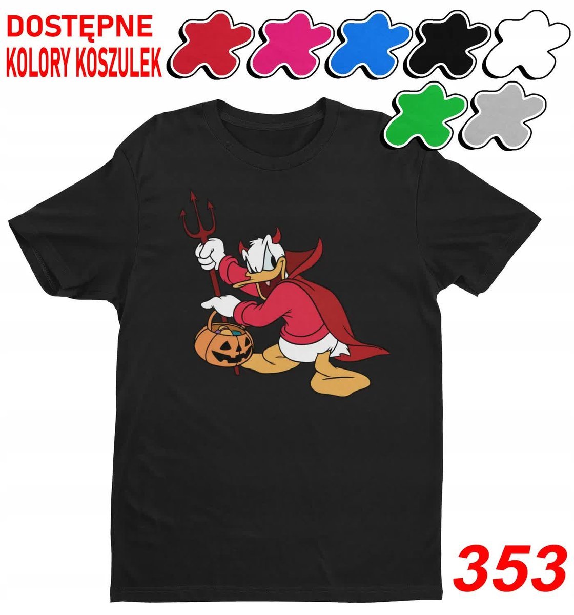 Dziecięca Koszulka Z Nadrukiem Halloween Miki Minnie Kaczor Pluto-M 134-140