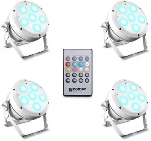 Cameo Light ROOT PAR 6 WH SET 1 - Zestaw składający się z 4 x CLROOTPAR6WH z pilotem na podczerwień (CLPFLAT1REMOTE) CLROOTPAR6WHSET1 - Oświetlenie i efekty wizualne - miniaturka - grafika 1