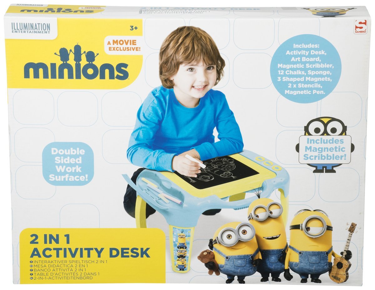 MINIONKI Stolik Stoliczek Tablica Magnetyczna Kredowa 2w1 Universal