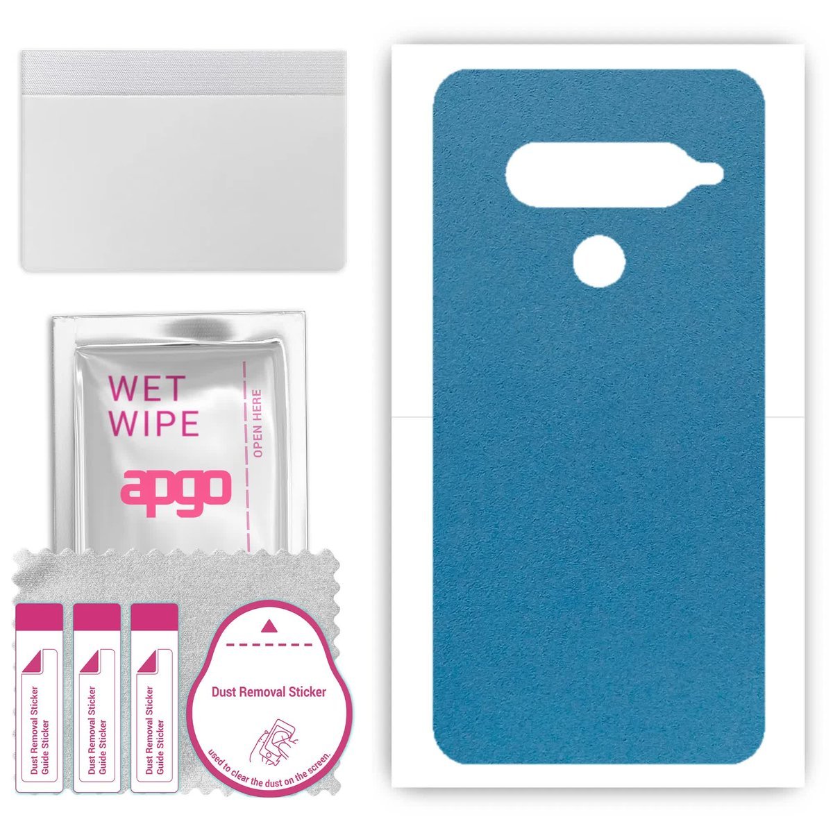 Folia naklejka skórka strukturalna na TYŁ Zamsz do LG G8S ThinQ - Zamsz Niebieski - apgo SKINS