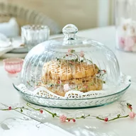 Pudła i pojemniki do przechowywania - Talerz ze szklanym kloszem Layla - miniaturka - grafika 1