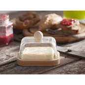 Inne naczynia kuchenne - Maselnica drewniana ze szklaną pokrywą 13,5 cm - miniaturka - grafika 1