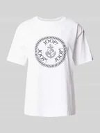 Koszulki i topy damskie - T-shirt z obszyciem kamieniami stras model ‘Tonia’ - miniaturka - grafika 1