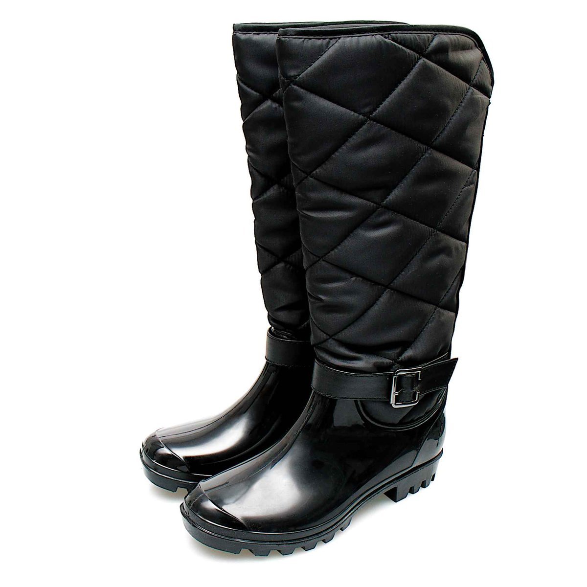 Kalosze kozaki ocieplane damskie wysokie czarne lakierowane r.36