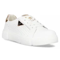 Sneakersy damskie - Buty sneakersy damskie skórzane białe na platformie Filippo DP4529-41 - miniaturka - grafika 1