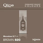 Pozostałe akcesoria kosmetyczne - Jednorazowy pigment do makijażu permanentnego brwi Bioevolution Brown 820 Qline Pro 0,7ml monodose - miniaturka - grafika 1