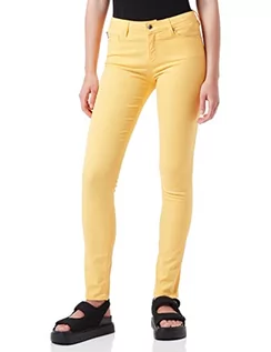 Spodnie damskie - Love Moschino Damskie spodnie skinny ze stretchu Lyocell Gabardyna, żółty, 25 - grafika 1
